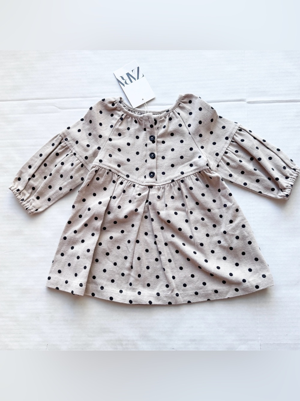 Zara New Polka Dot Dress in Tan & Black
NWT